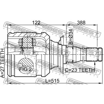 Шарнир приводного вала FEBEST 0111-ACA20RH-2