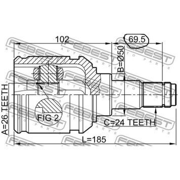 Шрус внутренний левый 26x50x24 0111-AZT251LH (4304005101)-2