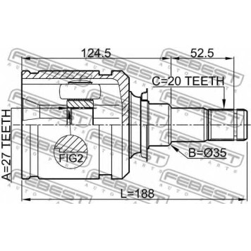 Шарнир приводного вала FEBEST 0111-AZT255LH