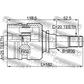 Шарнир приводного вала FEBEST 0111-NZE140-1