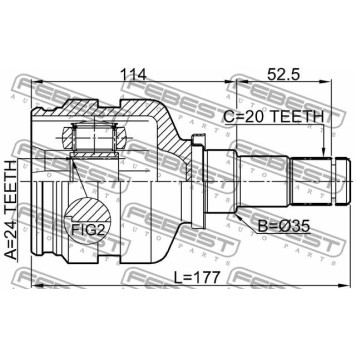 Шарнир приводного вала FEBEST 0111-ZNRRH-2