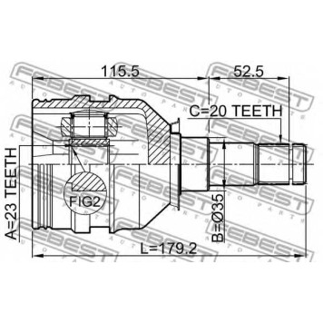 Шарнир приводного вала FEBEST 0111-ZZT250