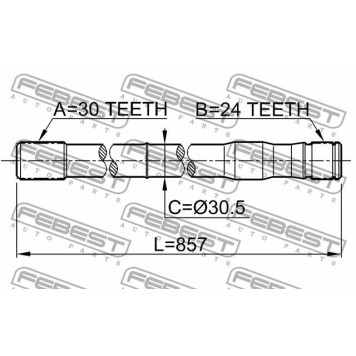 Приводной вал FEBEST 0112-LC80LH-2