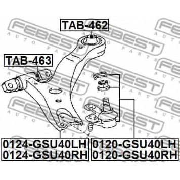 Несущий / направляющий шарнир FEBEST 0120-GSU40RH