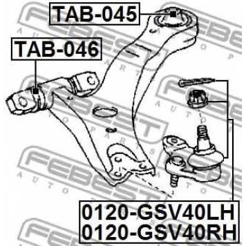 Несущий / направляющий шарнир FEBEST 0120-GSV40LH