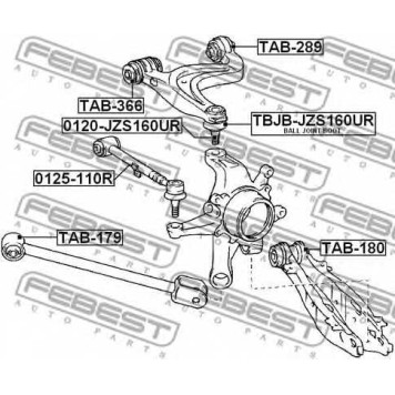 Несущий / направляющий шарнир FEBEST 0120-JZS160UR