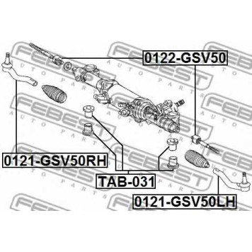 Наконечник поперечной рулевой тяги FEBEST 0121-GSV50LH-1