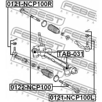 Наконечник поперечной рулевой тяги FEBEST 0121-NCP100L-1