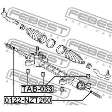 Осевой шарнир рулевой тяги FEBEST 0122-NZT260