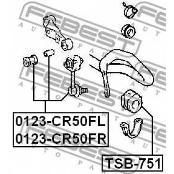 Тяга / стойка стабилизатора FEBEST 0123-CR50FL-1