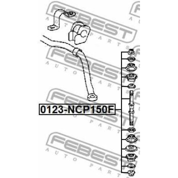 Тяга / стойка стабилизатора FEBEST 0123-NCP150F