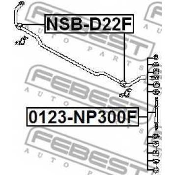 Тяга / стойка стабилизатора FEBEST 0123-NP300F