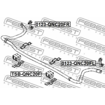 Тяга / стойка стабилизатора FEBEST 0123-QNC20FR-1