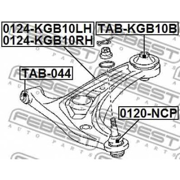 Рычаг независимой подвески колеса FEBEST 0124-KGB10LH