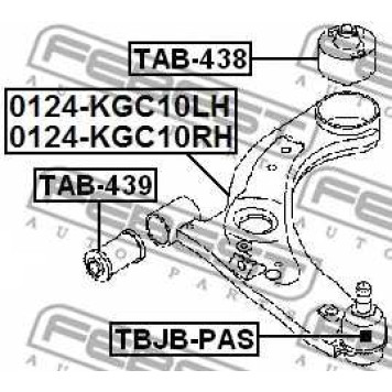 Рычаг независимой подвески колеса FEBEST 0124-KGC10RH