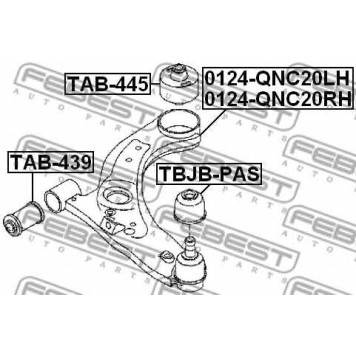 Рычаг независимой подвески колеса FEBEST 0124-QNC20RH-1