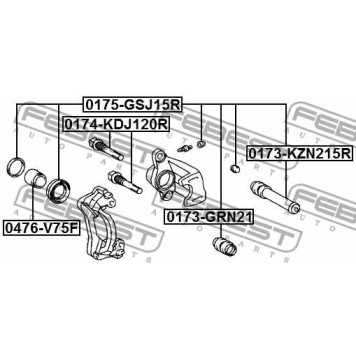 Пыльник направляющей задн суппорта TOYOTA LAND CRUISER PRADO 120 <b>FEBEST 0173-KZN215R</b>