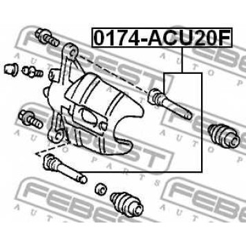 Направляющий болт корпуса скобы тормоза FEBEST 0174-ACU20F