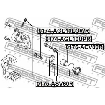 Направляющий болт корпуса скобы тормоза FEBEST 0174-AGL10LOWR