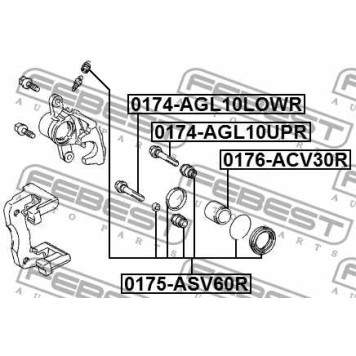 Направляющий болт корпуса скобы тормоза FEBEST 0174-AGL10UPR-1