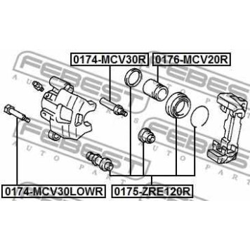 Направляющий болт корпуса скобы тормоза FEBEST 0174-MCV30R