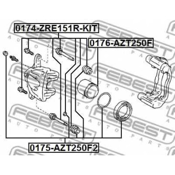 Поршень корпуса скобы тормоза FEBEST 0176-AZT250F-1