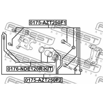Поршень корпуса скобы тормоза FEBEST 0176-NDE120R-KIT-2