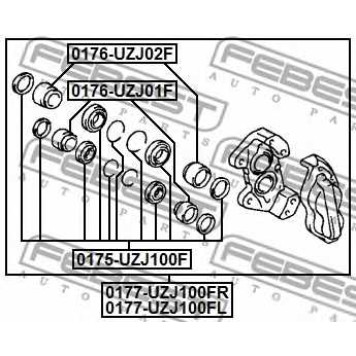 Поршень корпуса скобы тормоза FEBEST 0176-UZJ01F