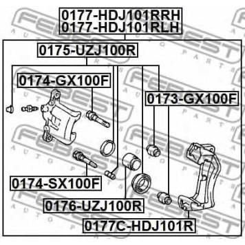 Поршень корпуса скобы тормоза FEBEST 0176-UZJ100R
