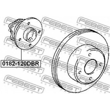 Ступица колеса FEBEST 0182-120DBR-1