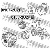 Натяжной ролик поликлинового ременя FEBEST 0187-2UZFE