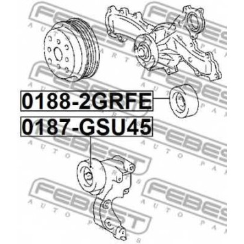 Паразитный / ведущий ролик поликлинового ременя FEBEST 0188-2GRFE