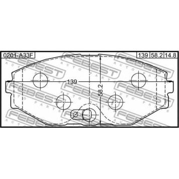 Колодки тормозные дисковые передний для NISSAN CEDRIC, CIMA, GLORIA, INFINITI Q45, LAUREL, LEOPARD, MAXIMA QX, MAXIMA, PRESIDENT, STAGEA <b>FEBEST 0201-A33F</b>