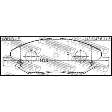 Колодки тормозные дисковые передний для NISSAN AD, BLUEBIRD SYLPHY, CUBE, LATIO, LIVINA / GRAND LIVINA, MICRA, TIIDA <b>FEBEST 0201-C11F</b>-1