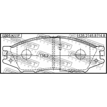 Колодки тормозные дисковые передний для NISSAN ALMERA(N16), AVENIR, BLUEBIRD SYLPHY(G10), CUBE(Z10), EXPERT(W11), MICRA(K11), SUNNY, TSUBAME <b>FEBEST 0201-K11F</b>