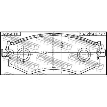 Колодки тормозные дисковые передний для INFINITI G20, M30 Convertible, M30 / NISSAN 200 SX, 240 SX, ALMERA, AVENIR, BLUEBIRD, PRAIRIE, PRIMERA, SKYLINE <b>FEBEST 0201-P11F</b>-2
