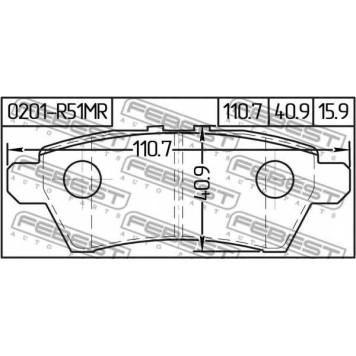 Колодки тормозные дисковые задний для NISSAN PATHFINDER(R51) <b>FEBEST 0201-R51MR</b>