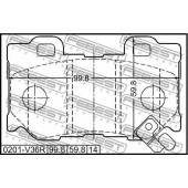 Колодки тормозные дисковые задний для INFINITI FX, G, M(Y51), M37, Q70(Y51) / NISSAN 370 Z(Z34), FUGA <b>FEBEST 0201-V36R</b>