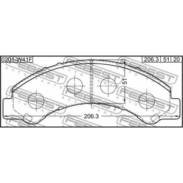 Колодки тормозные дисковые передний <b>FEBEST 0201-W41F</b>