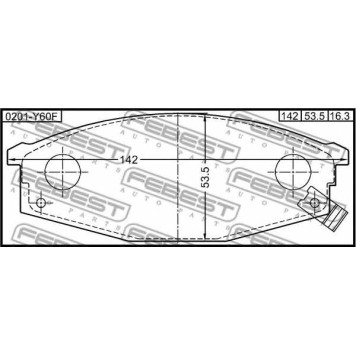 Колодки тормозные дисковые передний для NISSAN 280 ZX,ZXT(HGS130), CABSTAR(F22,H40), PATROL GR(GR,Y60), PATROL(GQ,MK,MQ), URVAN(E23) <b>FEBEST 0201-Y60F</b>-1