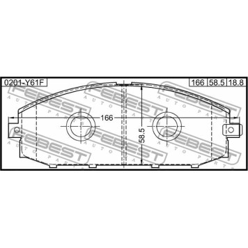 Колодки тормозные дисковые передний для NISSAN PATROL GR(Y61), PATROL <b>FEBEST 0201-Y61F</b>-1