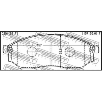 Колодки тормозные дисковые передний для INFINITI EX, FX, G, M, M35, M37, Q70 / NISSAN 350 Z, 370 Z, FUGA, MURANO, NAVARA, PATHFINDER, QASHQAI <b>FEBEST 0201-Z51F</b>