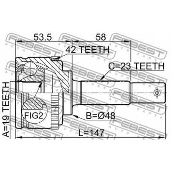 Шарнир приводного вала FEBEST 0210-043A42