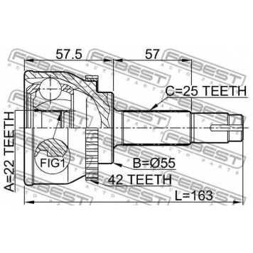Шарнир приводного вала FEBEST 0210-060A42