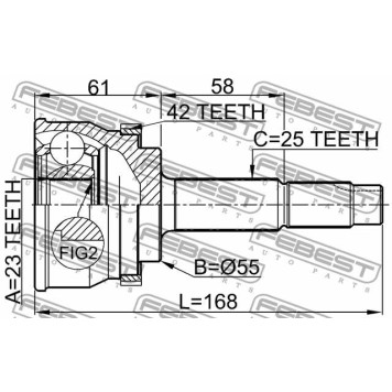 Шарнир приводного вала FEBEST 0210-061A42-1