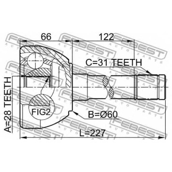 Шарнир приводного вала FEBEST 0210-073