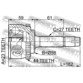 Шарнир приводного вала FEBEST 0210-076A44