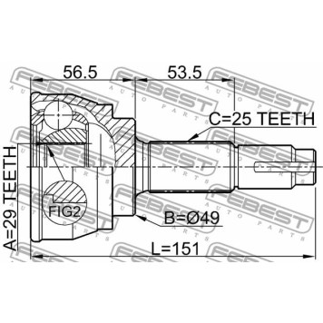 Шарнир приводного вала FEBEST 0210-084-3