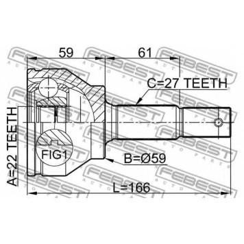 Шарнир приводного вала FEBEST 0210-FX35