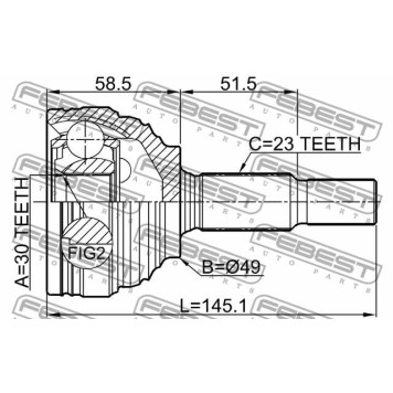 Шарнир приводного вала FEBEST 0210-G15RA-1
